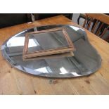 An Art Deco heart shaped wall mirror and a small gilt framed mirror (2)