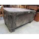 A late 19th Century carved camphor wood blanket box