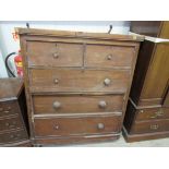 A Victorian mahogany two over three chest of drawers for restoration