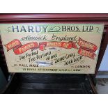 A hand painted fishing advertising sign,