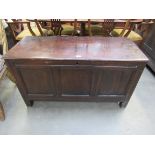 A George III oak three panel coffer