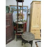 Three occasional tables, including marquetry top,