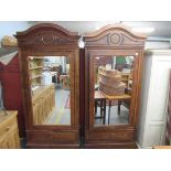 A pair of 19th Century mahogany French armoire's,