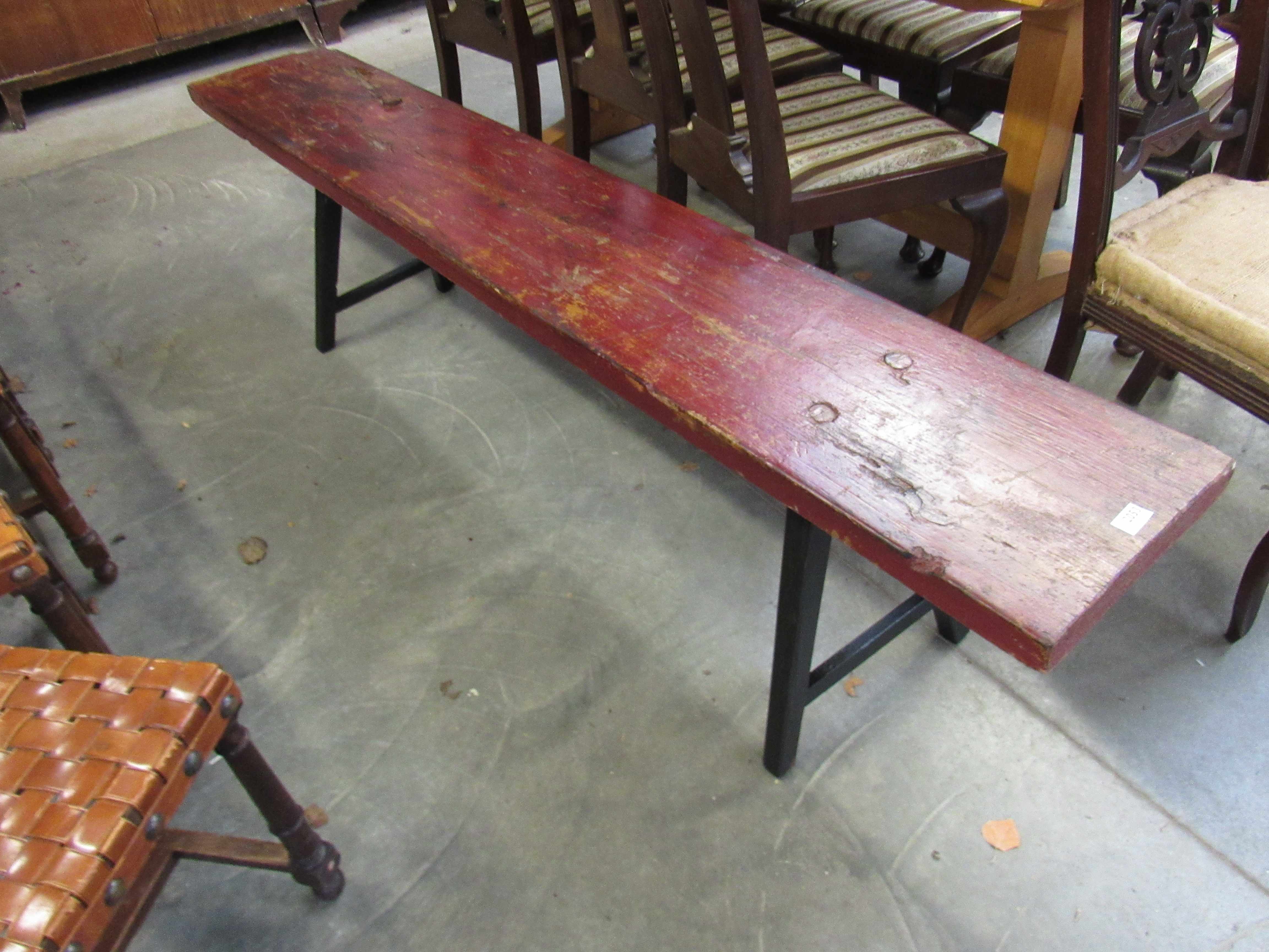 A 19th Century rustic timber bench,