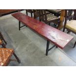 A 19th Century rustic timber bench,