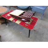 A 1950's retro coffee table and a gout stool