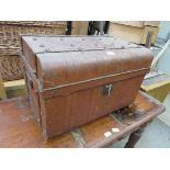 A Victorian scumbled tin trunk