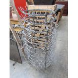 A large galvanised bottle drying rack