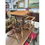 A Georgian mahogany tripod table with ebony line inlay top,