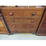 A Georgian mahogany chest of four drawers