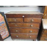 A Victorian mahogany two over three chest of drawers for restoration