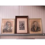 A pair of 1920's photographic portraits and a photo of a school boy (3)