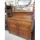 A Victorian oak mirror back chiffonier sideboard