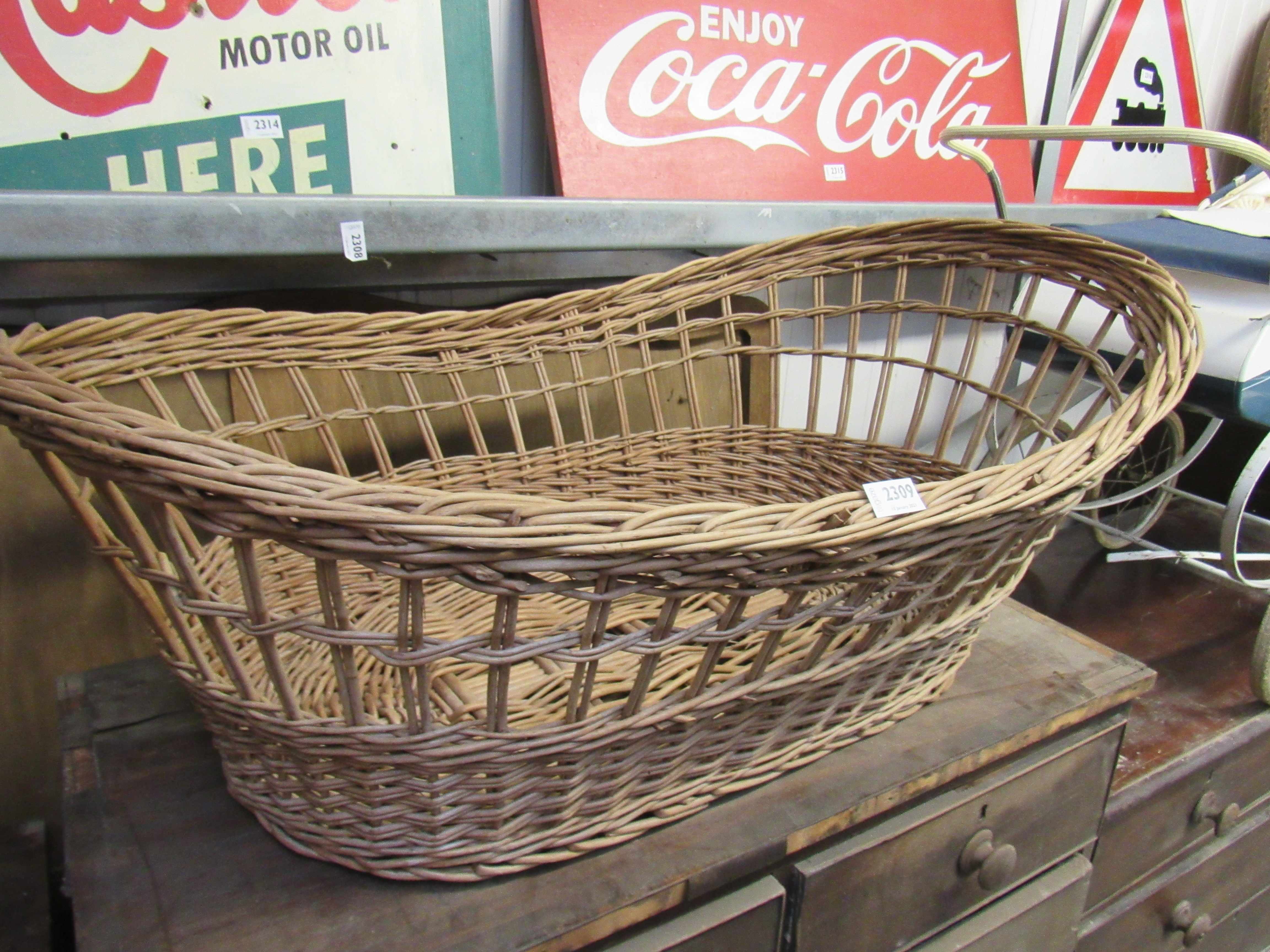 A wicker Mosses basket