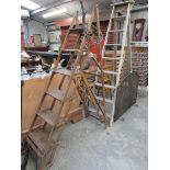 A set of mid 20th Century Arnes fold-out painters steps