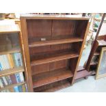 A Victorian oak bookcase with adjustable shelves