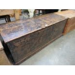 A Victorian stained pine blanket chest,