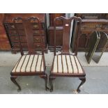 Six Queen Anne style mahogany chairs