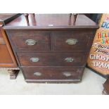 A Victorian line inlaid mahogany chest of two short over two long drawers,