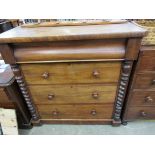 A Victorian mahogany scotch chest of four drawers