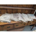 Five advertising printed Hessian coffee sacks