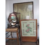 Two vintage fire screens,