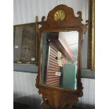 A Georgian walnut pier mirror,top scroll a/f ,