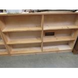 A large pine three tir bookcase 183w x 112cm tall