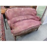 A 19th Century mahogany framed two seater sofa for restoration