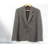 A gents "Stromberg" label wool grey and brown herringbone single breasted jacket