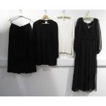 Jean Muir, three items of clothing including 100% black wool tailored jacket,