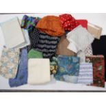 A quantity of dress making fabric remnants, various designs and periods including cottons,