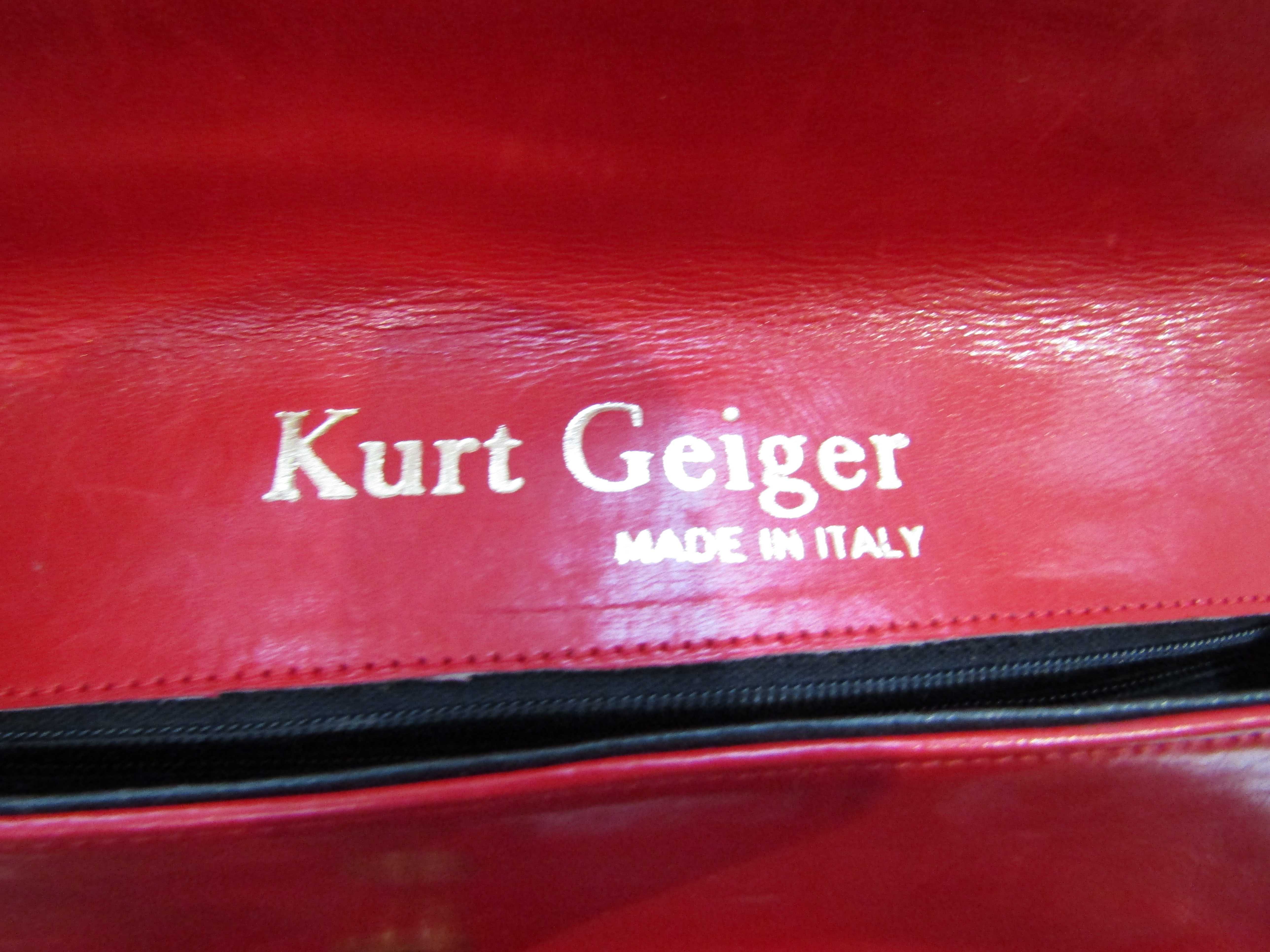 A Kurt Geiger red and white leather shoulder bag, with another, - Image 2 of 2