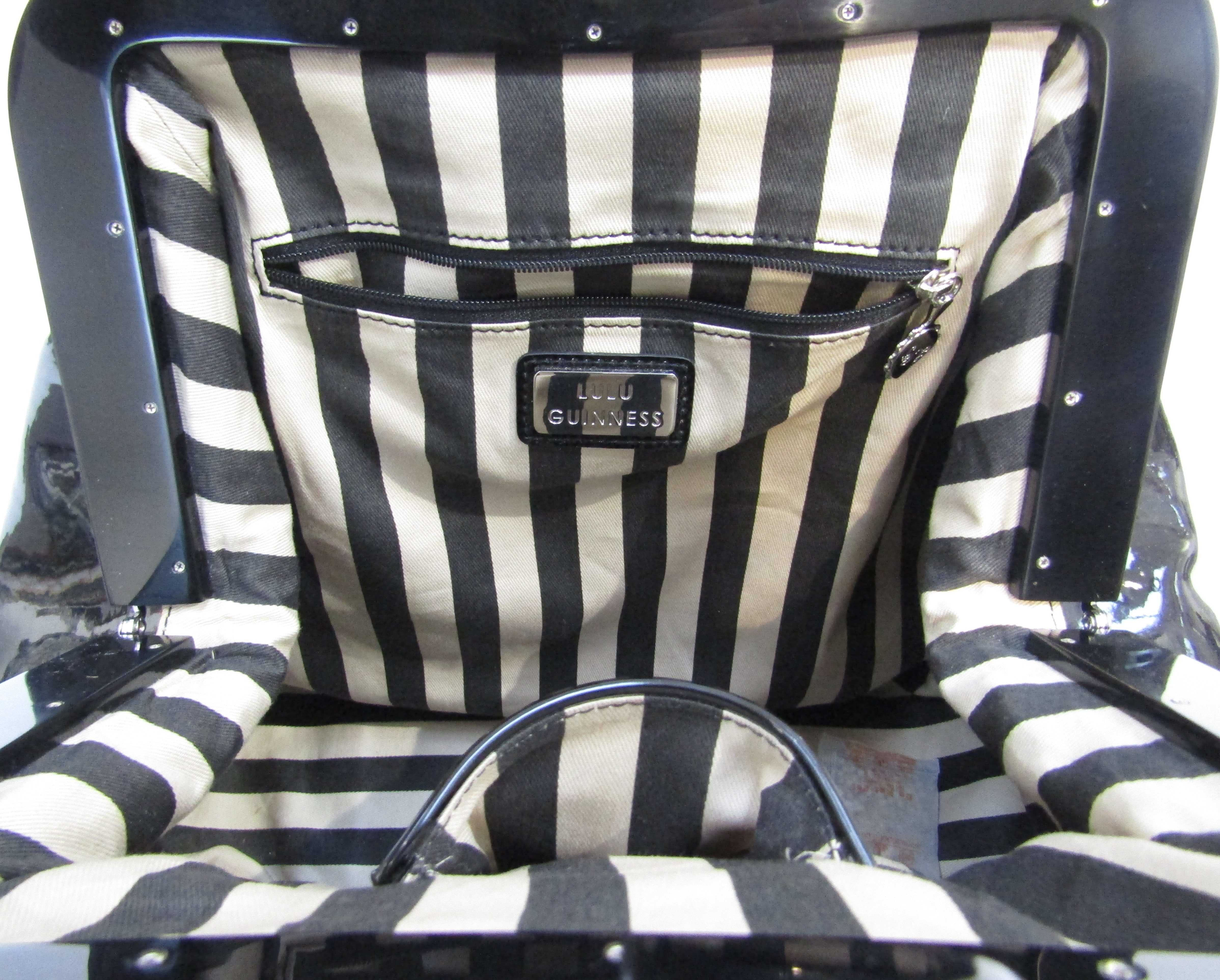 LULU GUINNESS large Pollyanna bag. This fabulous black bag has a patent leather body. - Image 12 of 14