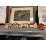 A collection of model cottages including Lilliput Lane