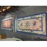 Two Chinese wool rugs,