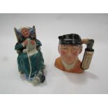 A Royal Doulton small Character Jug Golfer and a Royal Doulton "Twilight" figure, model no.