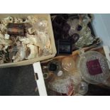 Three boxes of mixed glassware