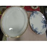 Two Victorian meat plates a/f