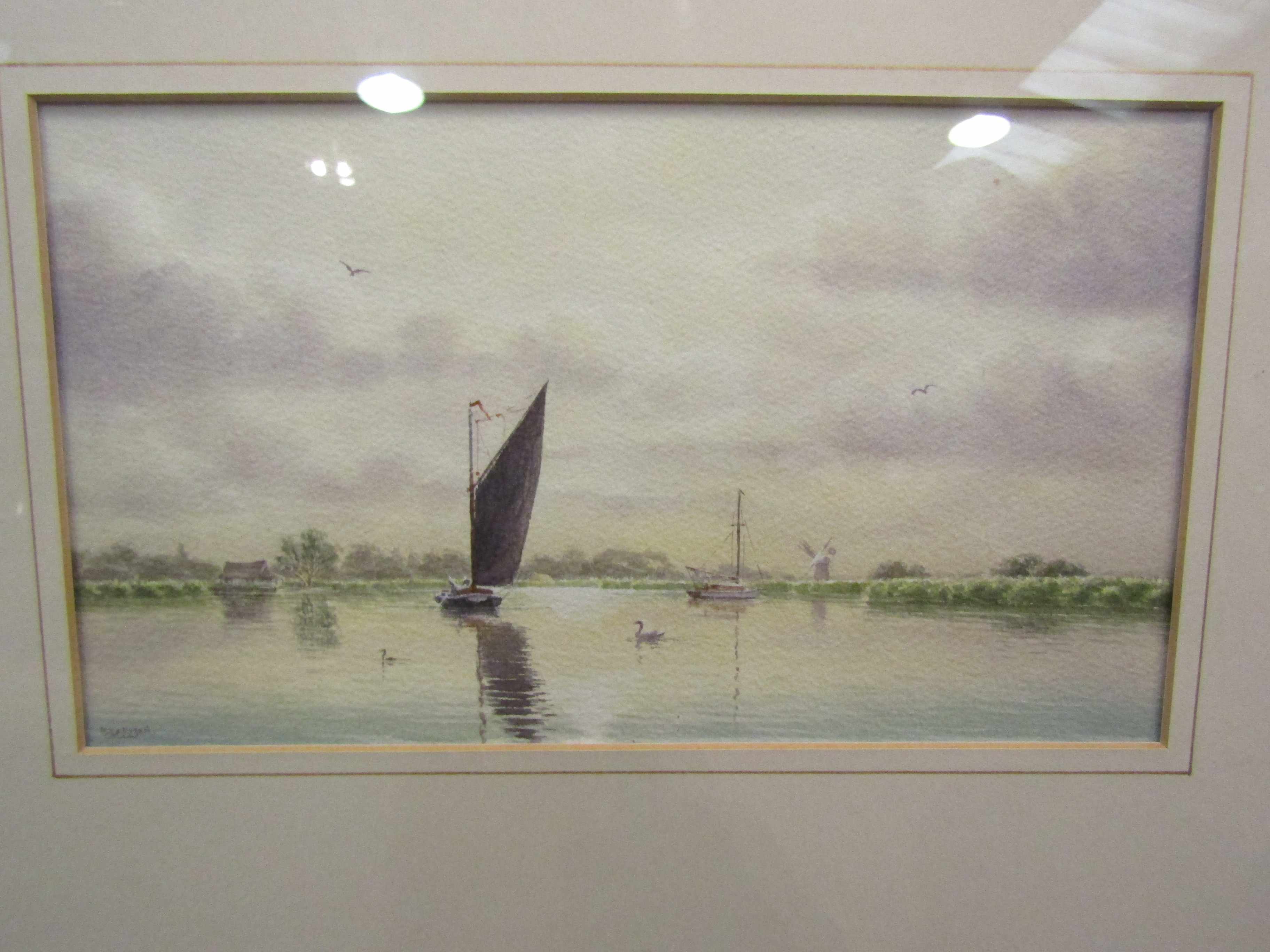 Two Peter Bearman watercolours of Broads scenes, - Image 2 of 5