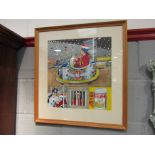 A hand painted "Daveys Dodgems and Sam's Ginger Ale" display,