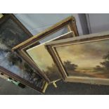 A pair of 19th Century gilt framed oils on canvas - rural landscapes