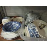 Two boxes of mixed ceramics including Spode Italian a/f