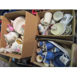 Three boxes of mainly crested wares,