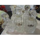 Five decanters