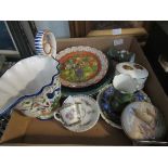 Mixed trinkets and ceramics including Coalport pot etc