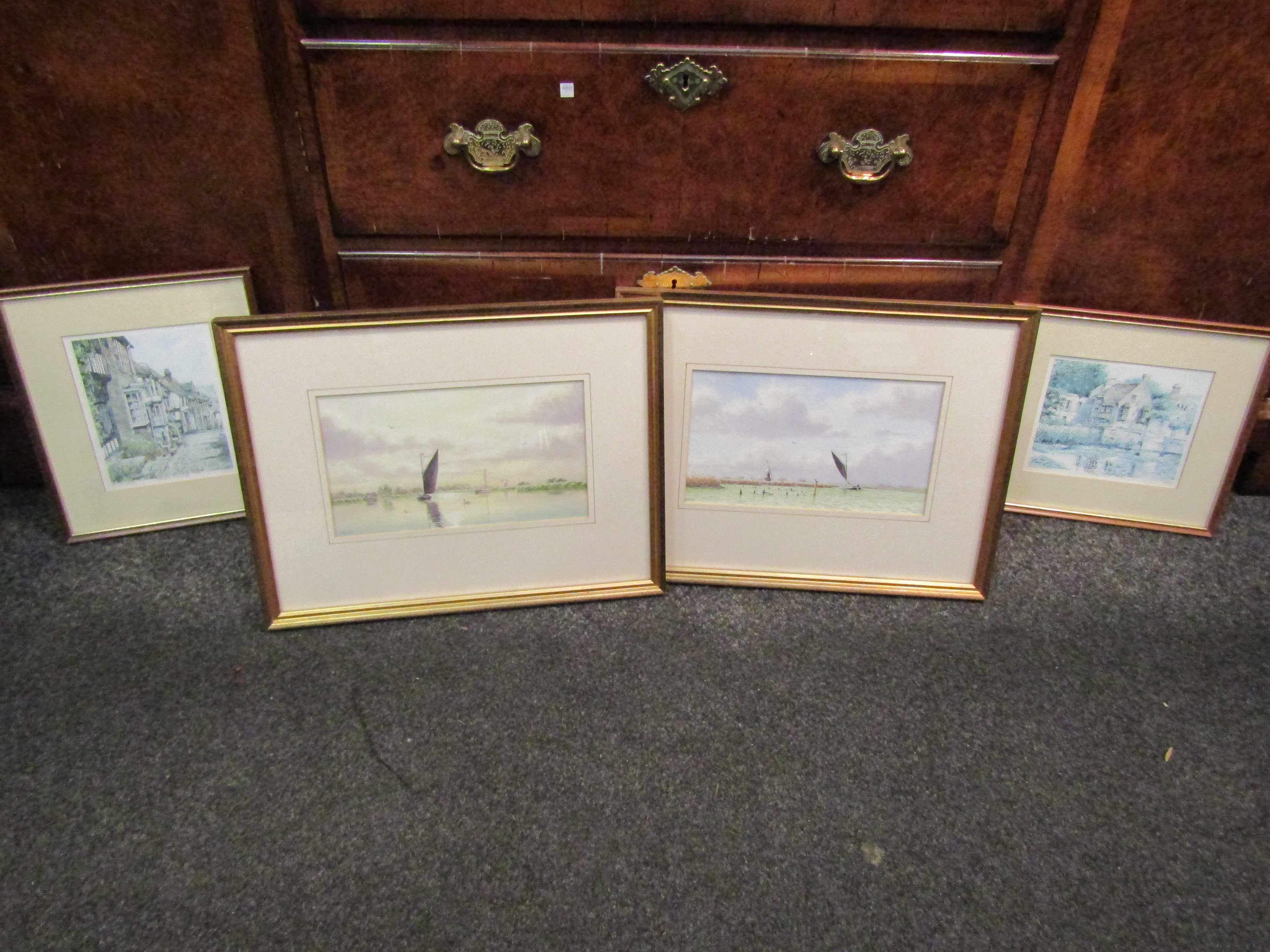 Two Peter Bearman watercolours of Broads scenes,