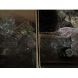 Two boxes of mixed glass ware,