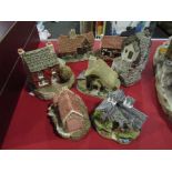 Seven Lilliput Lane and David Winter cottages including Acorn Cottage and Gamekeeper's Lodge