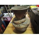 A pottery lobster design vase